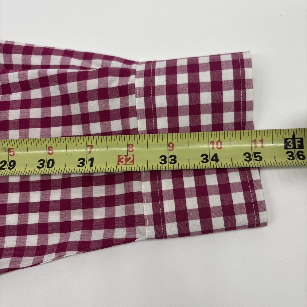 Charles Tyrwhitt Weekend Shirt Mens XL  Magenta White Check Classic Fit Non Iron - Picture 9 of 10
